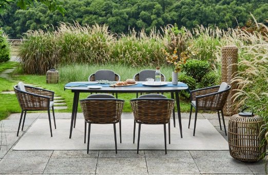 01-00-2072 Musses Rattan/D7 Dining Set Ανθρακί - Image 1