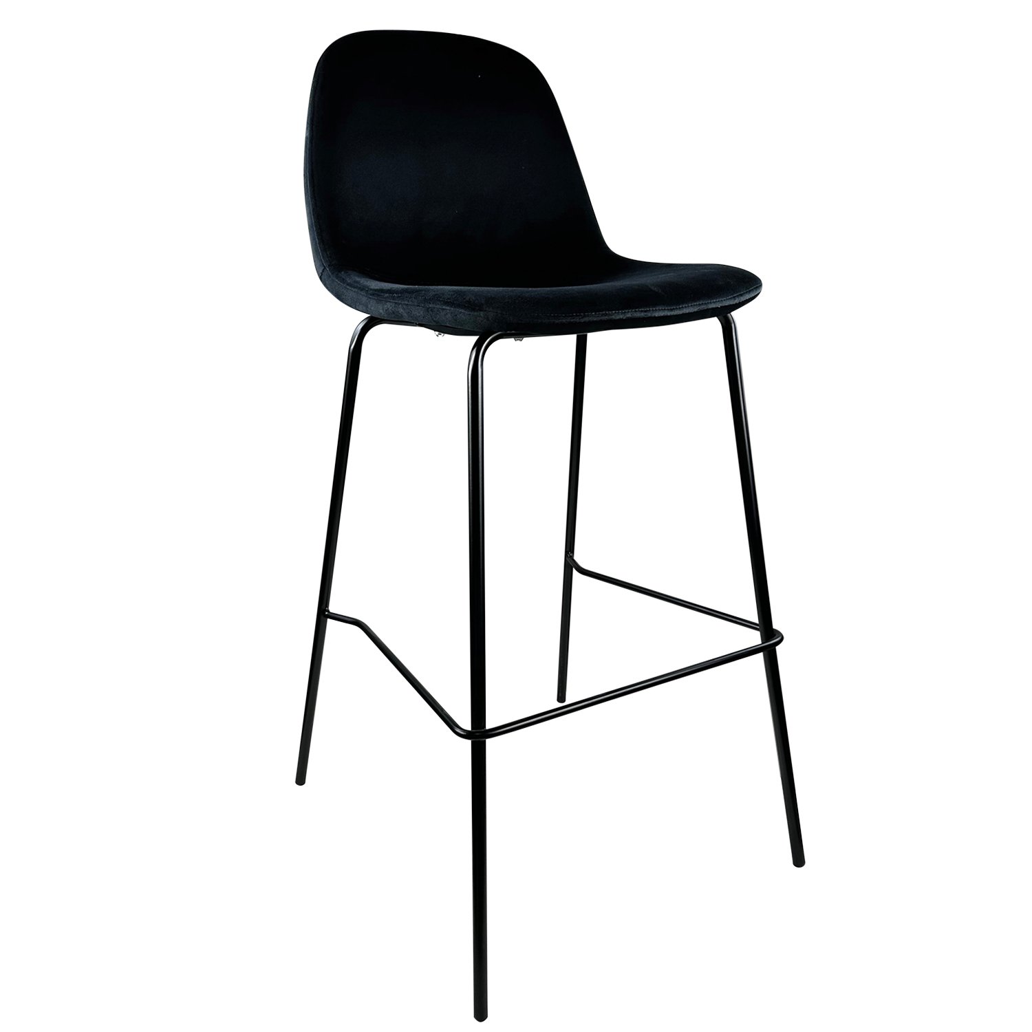 14600108 Σκαμπό Bar ArteLibre BROOKLYN Μαύρο Βελούδο/Μέταλλο 47x51x96cm - Image 1