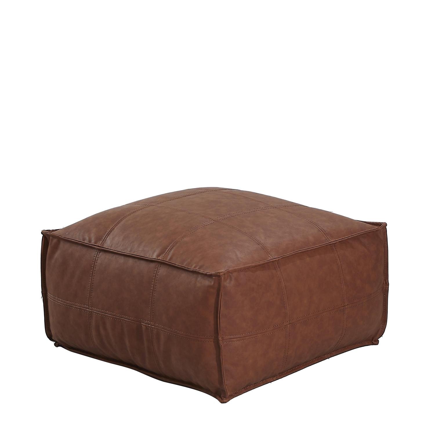 14870097 Πουφ ArteLibre OMARI Camel Δέρμα 64x64x32cm - Image 1
