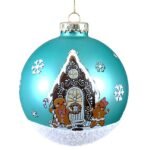 6/48-10cm Γυάλινη μπάλα με gingerbread house