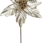12/288-50cm Κλαδί με λουλούδι σε χρυσό σαμπάνιας