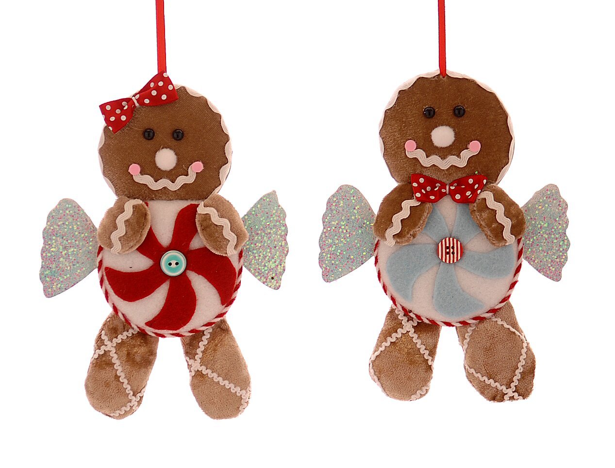 17160 12/72-2Asst 16,5cm Καφέ μπισκότα με κόκκινο και μπλε ζαχαρωτό μπαστουνάκι - Image 1