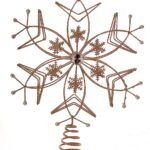 4/16-32cm Χρυσό μεταλλικό διακοσμητικό κορυφής δέντρου με πετράδι και πέρλες