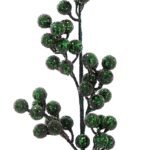 12/72-73cm Σκούρο πράσινο κλαδί με γκλίτερ και berries
