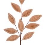 12/144-69cm Κλαδί σε χρώμα σαμπάνιας με φύλλα