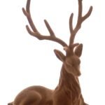 4/12-36cm Καφέ flocked καθιστό ελάφι