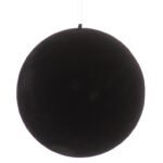 24/96-10cm Μαύρη μπάλα με flocking, διακοσμητικό