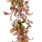 4/24-150cm Πράσινη γιρλάντα με φύλλα και κόκκινα berries