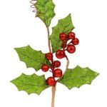 24/240-47cm Κλαδί με φύλλα και berries
