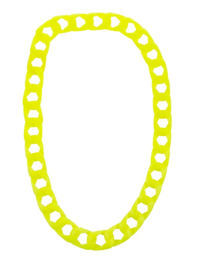 ES_80272_apokriatiko_kolie_disco_alysida_kitrino Κολιέ Αλυσίδα Fluo Κίτρινο - Image 1