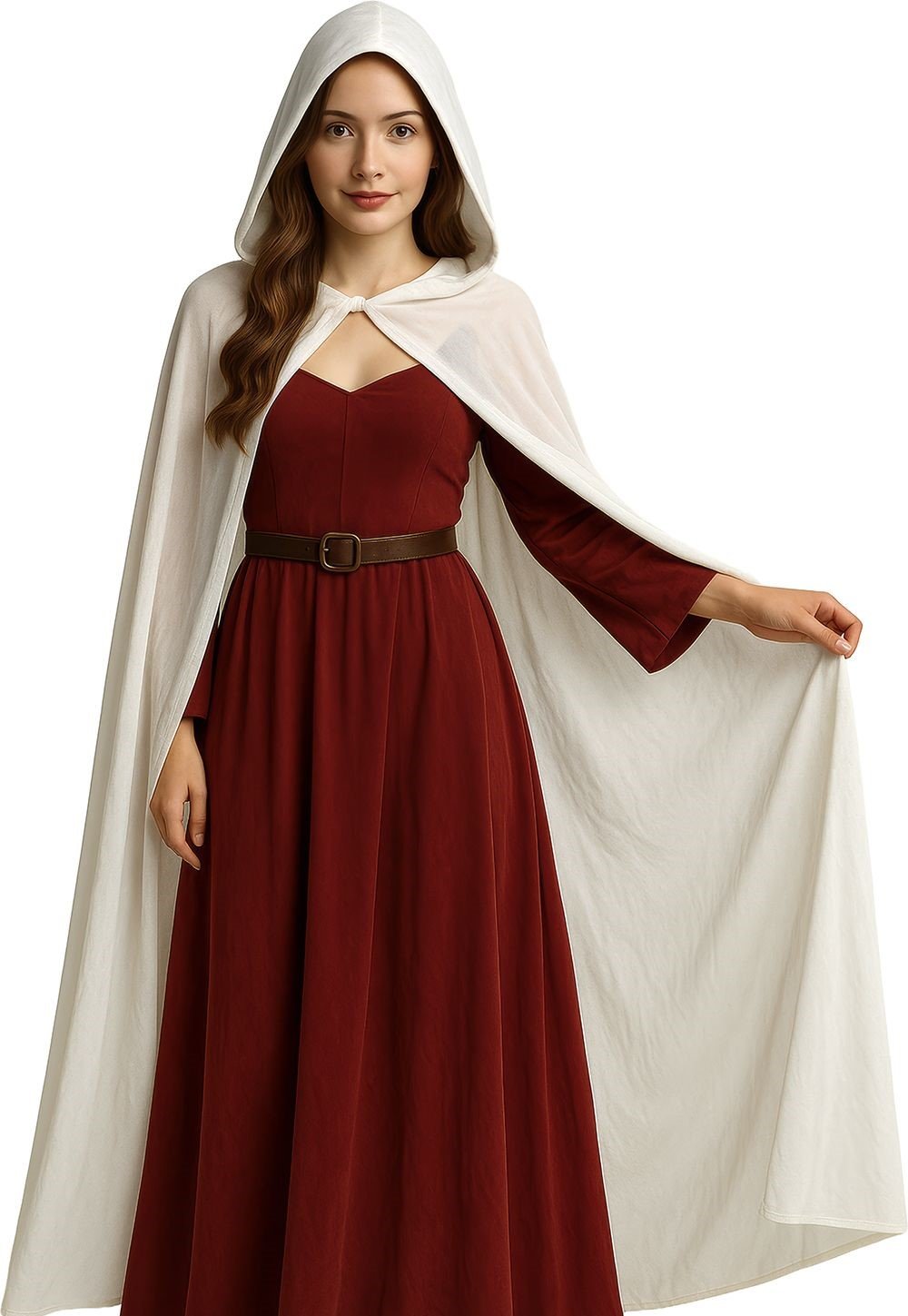 GU_26478_apokriatiki_kapa_leyki_130cm_B Στολή Κάπα Ενηλίκων Λευκή Unisex 130cm - Image 1